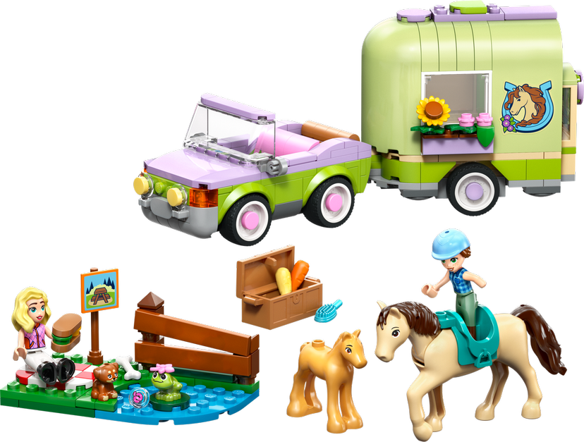 LEGO Horse & Baby Foal Trailer set 42695 - Friends theme