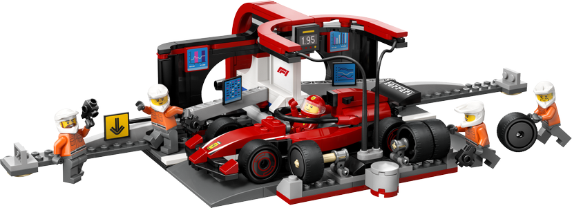 LEGO F1 Pit Stop & Pit Crew with Ferrari Car set 60443 - City theme