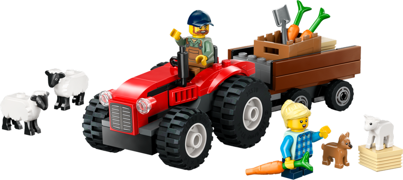 LEGO Red Farm Tractor with Trailer & Sheep set 60461 - City theme