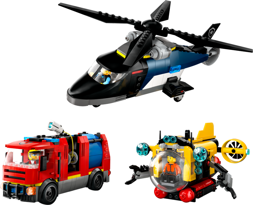 LEGO Helicopter, Fire Truck & Submarine Remix set 60462 - City theme