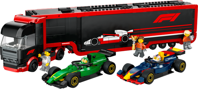 LEGO F1 Truck with RB20 & AMR24 F1 Cars set 60445