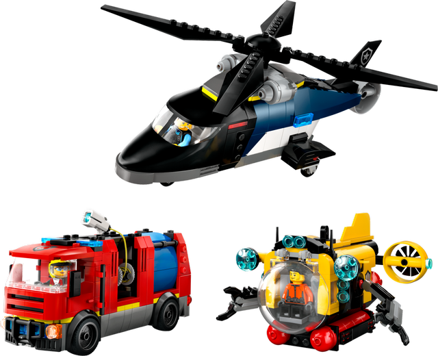 LEGO Helicopter, Fire Truck & Submarine Remix set 60462